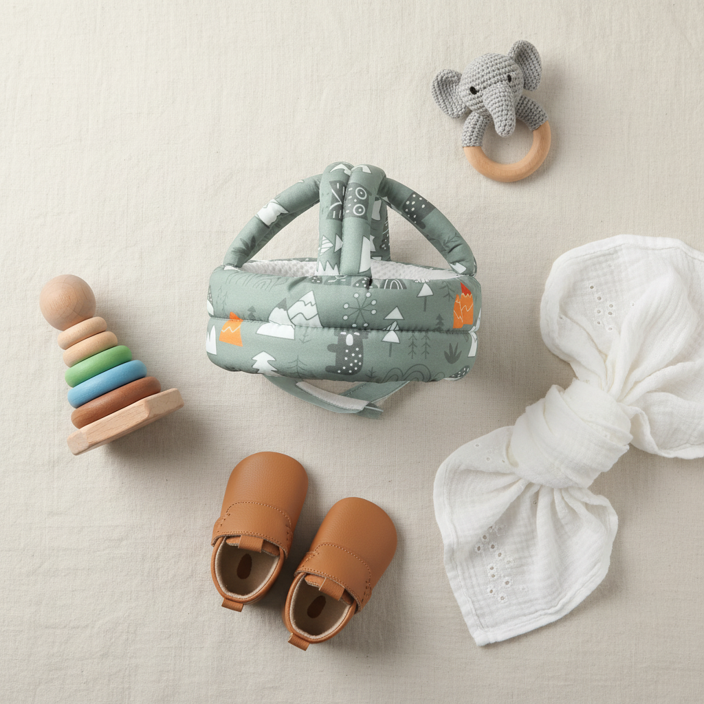 Baby Safety Helmet Flat Lay